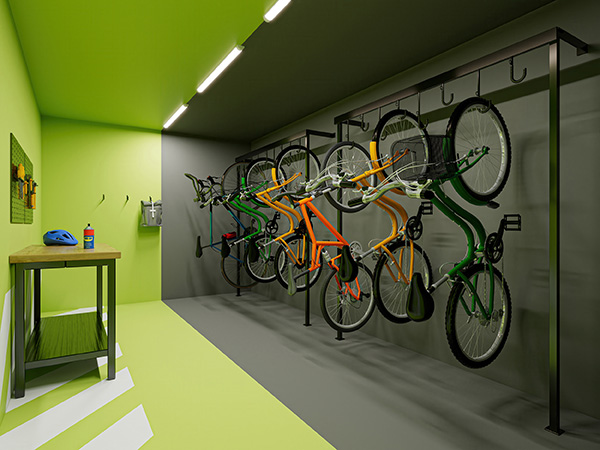 Perspectiva artística do bicicletário